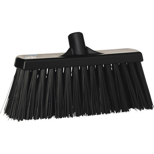 Heavy-Duty Push Broom, Stiff Bristles, 13", Polyester, Black Kelford
