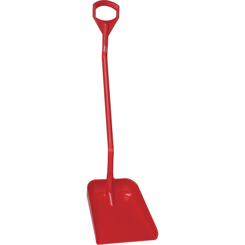 Ergonomic Large Blade Shovel, 51" Length, Plastic, Red Kelford