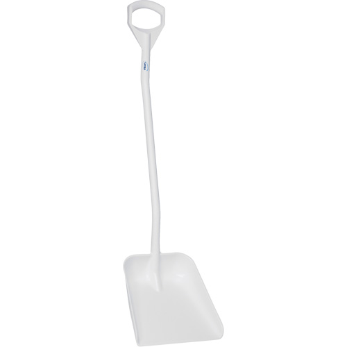 Ergonomic Large Blade Shovel, 51" Length, Plastic, White Kelford