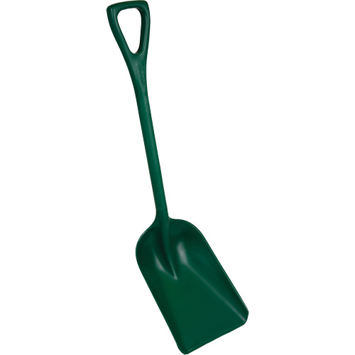 One-Piece Metal Detectable Shovel, 10" x 14" Blade, 37-1/2" Length, Plastic, Green Kelford