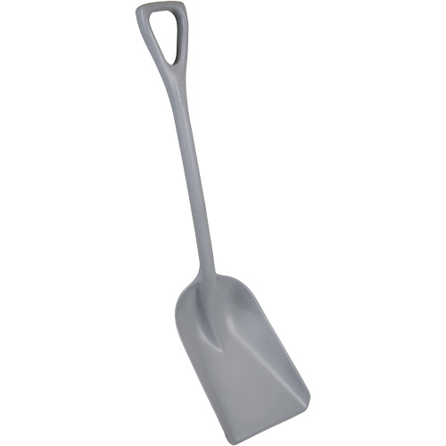 One-Piece Metal Detectable Shovel, 10" x 14" Blade, 37-1/2" Length, Plastic, Grey Kelford