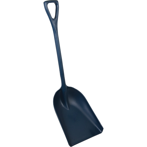 One-Piece Metal Detectable Shovel, 13-3/4" x 17" Blade, 42-1/2" Length, Plastic, Blue Kelford