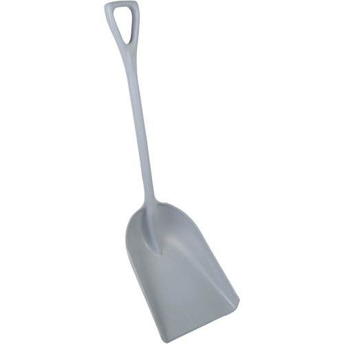 One-Piece Metal Detectable Shovel, 13-3/4" x 17" Blade, 42-1/2" Length, Plastic, Grey Kelford