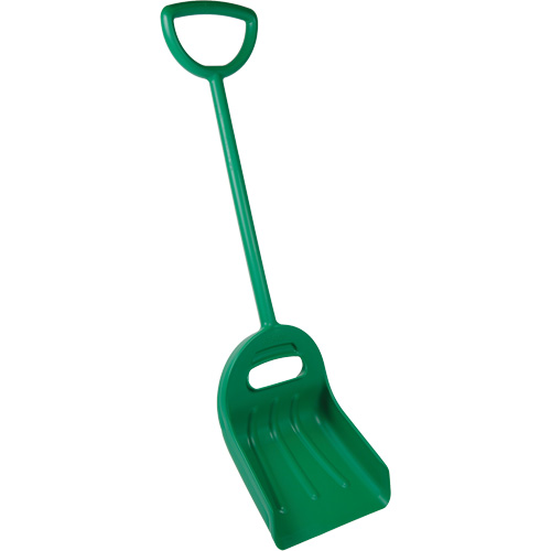 Double Grip Wide Shovel, 14" x 18" Blade, 47-1/2" Length, Plastic, Green Kelford