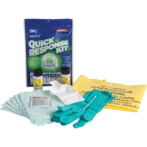 Hazwik&reg; Quick Response Spill Kit for Chemical Spills, Hazmat, Bag, 0.33 US gal. Absorbancy Kelford