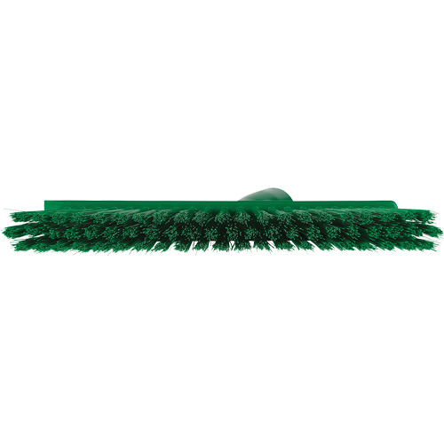 Dustpan Broom with Angled Thread, Medium Bristles, 10", Polyester, Green Kelford