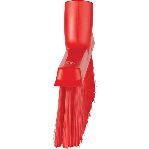 Dustpan Broom with Angled Thread, Medium Bristles, 10", Polyester, Red Kelford