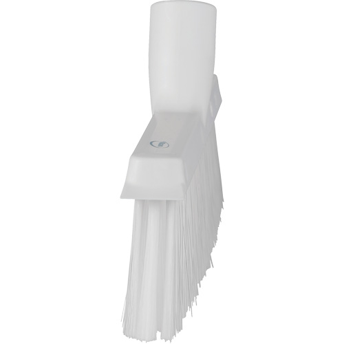 Dustpan Broom with Angled Thread, Medium Bristles, 10", Polyester, White Kelford