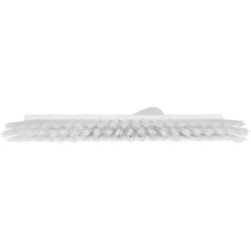 Dustpan Broom with Angled Thread, Medium Bristles, 10", Polyester, White Kelford