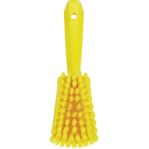 Short-Handled Washing Brush, Soft Bristles, 10-1/2" Long, Yellow Kelford