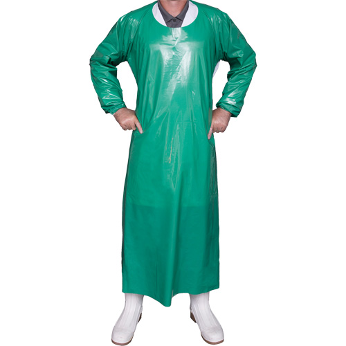 Top Dog 6 Mil. Gown, Large, Green, Polyurethane Kelford