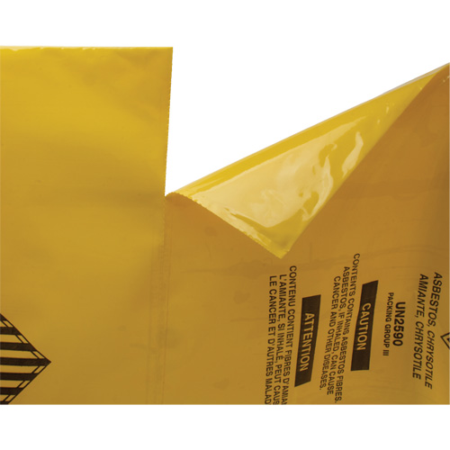Doublures pour d&eacute;chets dangereux, Amiante, 40" lo x 35" la, 3 mils Kelford