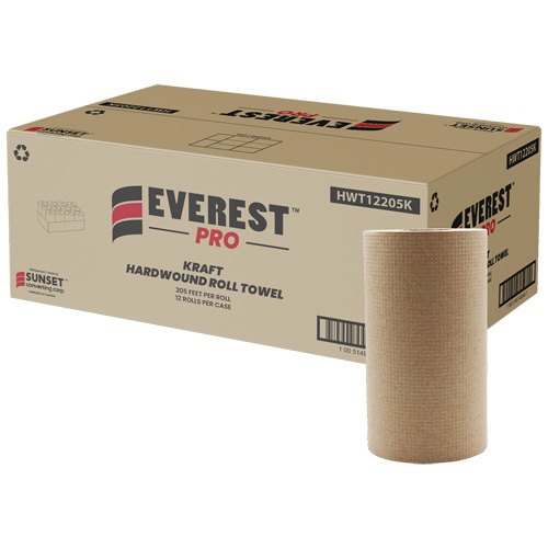 Essuie-mains en rouleaux Kraft, 1 pli, D&eacute;rouler par le centre, 205' lo Kelford