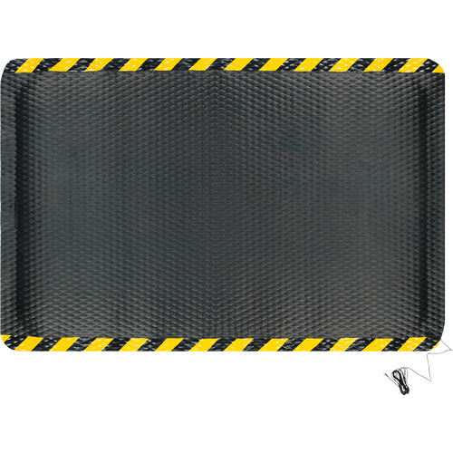 Hog Heaven Electrically Conductive Mat, 4' W x 6' L, 5/8" Thickness, Black/Yellow, Nitrile Kelford