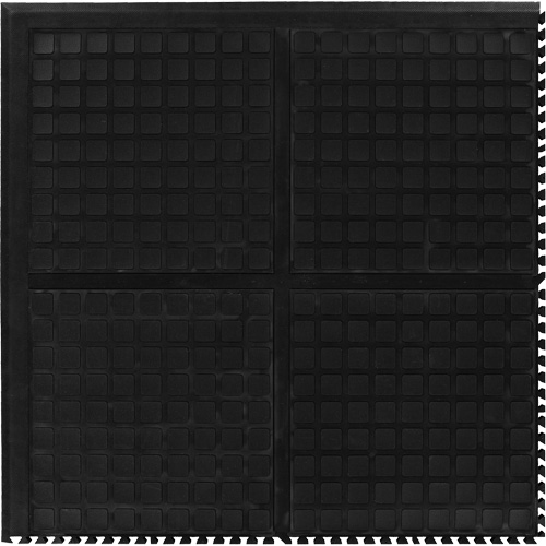 Tuile de centre modulaire Hog Heaven III Comfort, Ondul&eacute;, 3' x 3' x 3/4", Noir, Nitrile Kelford