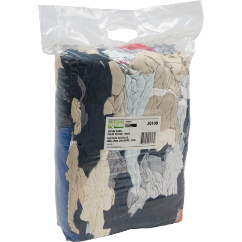 Recycled Material Wiping Rags, Fleece, Mix Colours, 10 lbs. Kelford