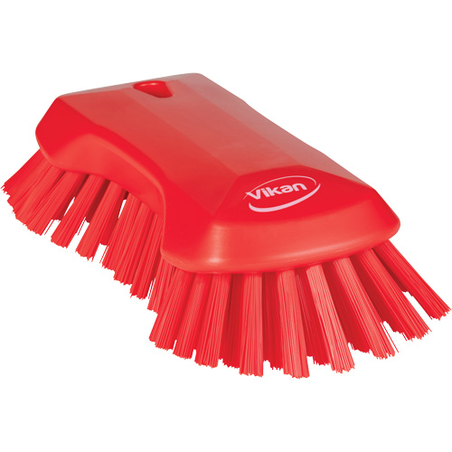 Hand Brush, Extra Stiff Bristles, 9-1/10" Long, Red Kelford