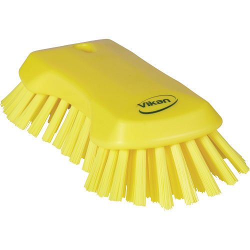 Hand Brush, Extra Stiff Bristles, 9-1/10" Long, Yellow Kelford