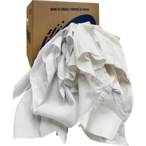 Chiffons recycl&eacute;s, Coton, Blanc, 10 lb Kelford