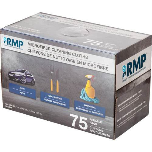 Washable Cleaning Cloths, Microfibre, White Kelford