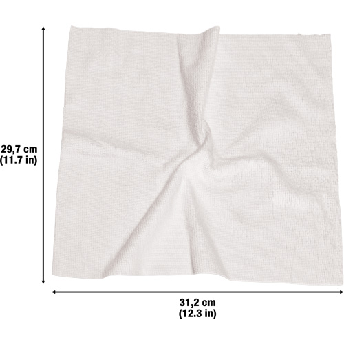 Washable Cleaning Cloths, Microfibre, White Kelford