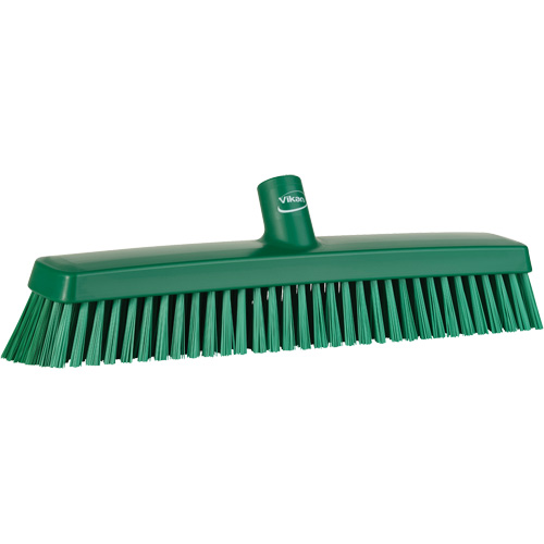 Push Broom Head, Fine/Stiff Bristles, 16-1/2", Polyester/Polypropylene, Green Kelford