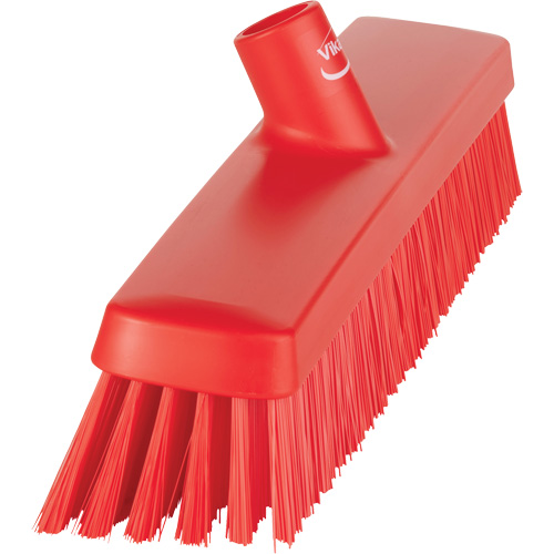 Push Broom Head, Fine/Stiff Bristles, 16-1/2", Polyester/Polypropylene, Red Kelford
