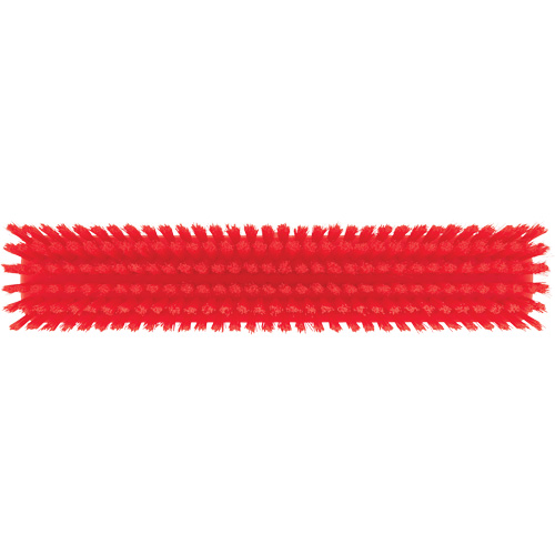 Push Broom Head, Fine/Stiff Bristles, 16-1/2", Polyester/Polypropylene, Red Kelford