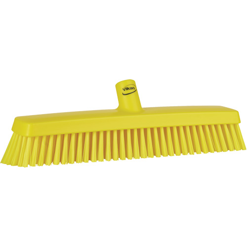 Push Broom Head, Fine/Stiff Bristles, 16-1/2", Polyester/Polypropylene, Yellow Kelford