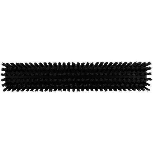 Push Broom Head, Fine/Stiff Bristles, 16-1/2", Polyester/Polypropylene, Black Kelford