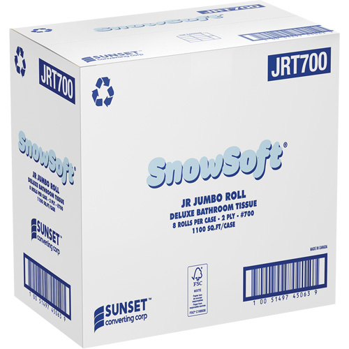 Snowsoft Deluxe Bathroom Tissue, Jumbo Roll, 2 Ply, White Kelford