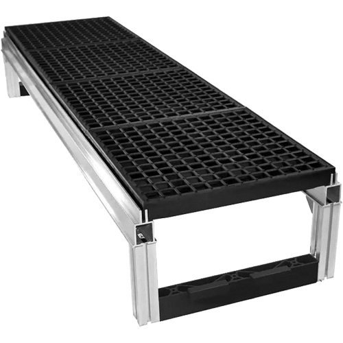 FOUNDATION Open Drainage Modular Aluminum Work Platform Kit, 18" W x 72" D, 400 lbs. Capacity, All-Welded Kelford