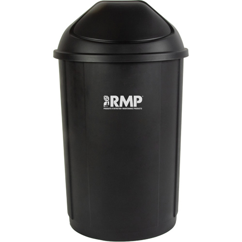 Half-Round Garbage Bin with Lid, Polyethylene, 21 US gal. Kelford