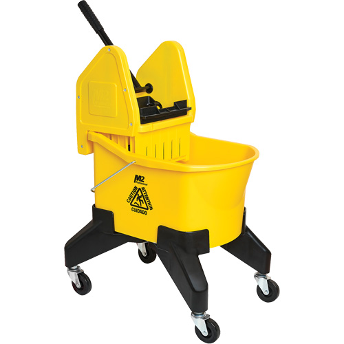 Seau & essoreuse pour vadrouille Grizzly, Pression lat&eacute;rale, 8 gal. US (32 pintes), Jaune Kelford