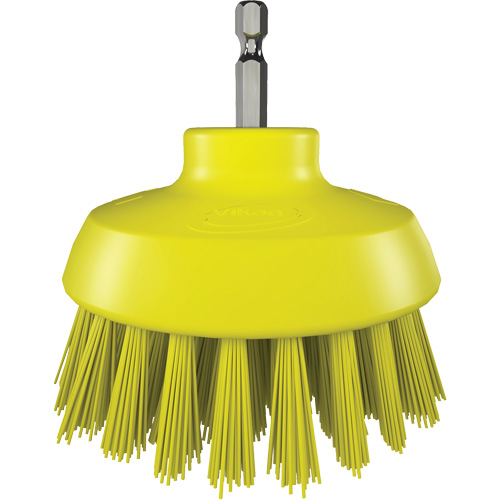 Brosse ronde HyDrive pour perceuse, Soies Tr&egrave;s ferme, Longueur de 3-1/10", Jaune Kelford