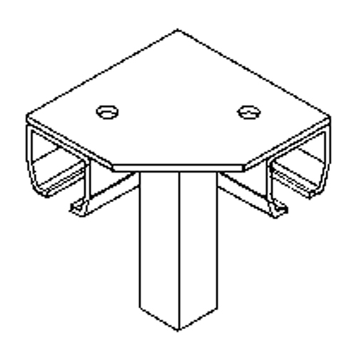 Floor Mount Curtain Partition 90° Corner Connector Kelford