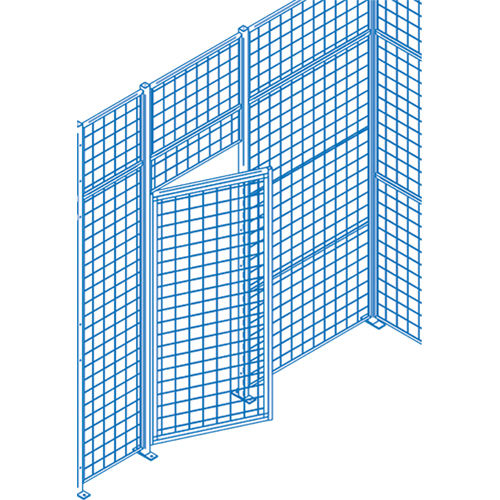 Wire Mesh Partition Components - Swing Doors, 3' W x 7' H Kelford
