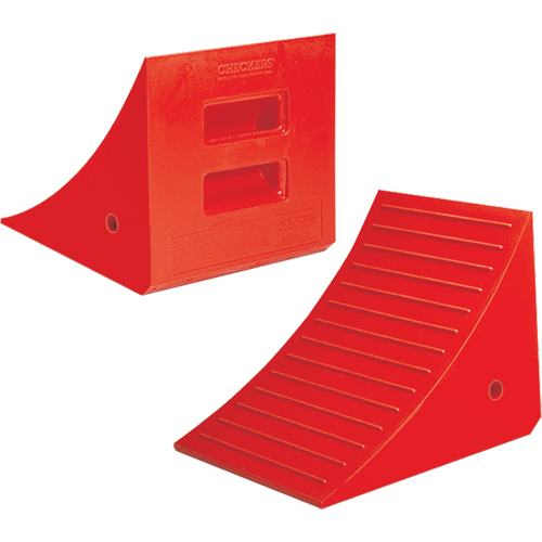 Heavy-Duty Wheel Chocks, Polyurethane, Orange, 14" W x 17" D x 14" H Kelford
