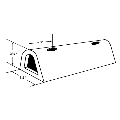 D&eacute;fenses de quai en caoutchouc refoul&eacute;, Caoutchouc, 4-1/2" la x 12" lo x 3-3/4" p Kelford