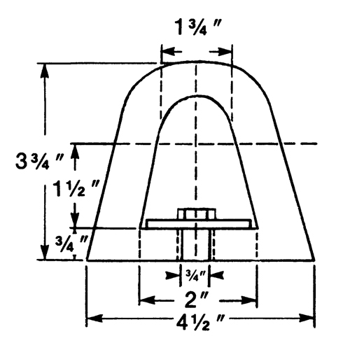 D&eacute;fenses de quai en caoutchouc refoul&eacute;, Caoutchouc, 4-1/2" la x 12" lo x 3-3/4" p Kelford