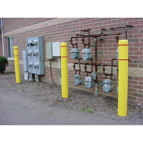 Polyethylene Bollard Covers, 4-1/2" Dia. x 52" L, Yellow Kelford