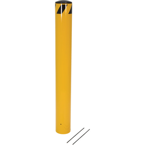 Pour-In-Place Bollards, Steel, 48-1/2" H x 5-9/16" W, Yellow Kelford