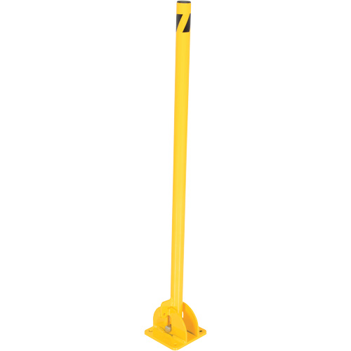 Fold-Down Bollards, Steel, 42" H x 1-3/4" W, Yellow Kelford