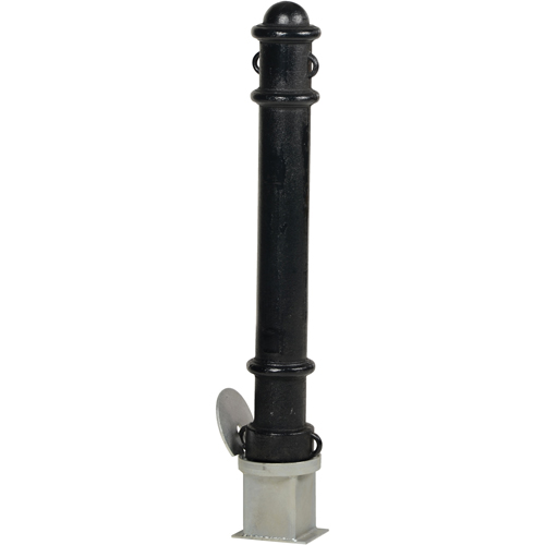 Removable Ornamental Bollards, Steel, 40" H x 4-1/2" W, Black Kelford