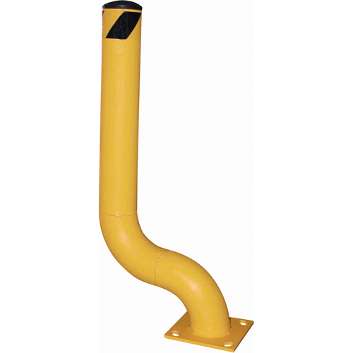 Offset Bollard, Steel, 48-1/8" H x 8" W, Yellow Kelford
