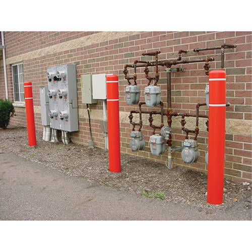 Polyethylene Bollard Covers, 6-5/8" Dia. x 72" L, Red Kelford