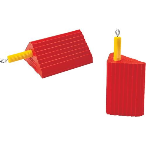 General Purpose Wheel Chocks, Polyurethane, Orange, 10" W x 8-1/2" D x 5" H Kelford