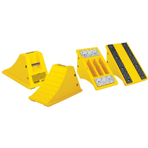 All-Terrain Heavy-Duty Wheel Chocks, Polyurethane, Safety Yellow, 11-1/4" W x 21" D x 12-1/4" H Kelford