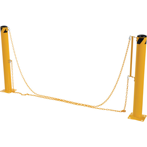 Dock Chain Barrier Bollard System, Steel, 42" H x 6-5/8" W, Yellow Kelford