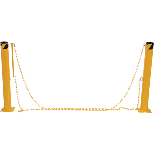 Dock Chain Barrier Bollard System, Steel, 42" H x 6-5/8" W, Yellow Kelford